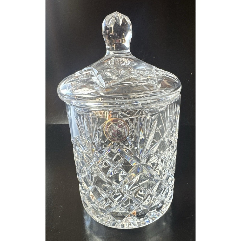 Polish 24% Lead Crystal Lidded Jar Julia Glassworks (B4C)